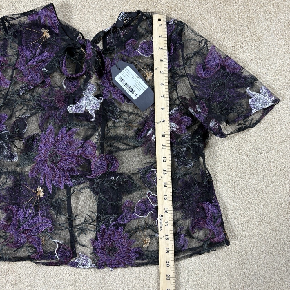 NWT Disturbia Estrid Embroidered Mesh Tie Back Blouse Top - Sz 10 - Picture 6 of 11